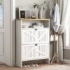 4 Layer Folding Shoe Cabinet With Metal Rounded Corners Convenient Shoe Storage - White - Image 5