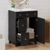 Bathroom Vanity Cabinet With Sink - Black - Image 4