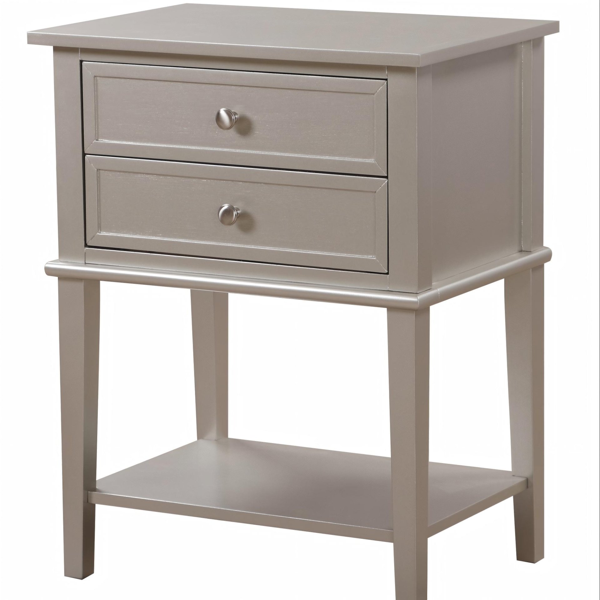 Vibrant Contemporary Nightstand - Silver Champagne - Image 4