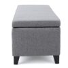 Contemporary Storage Ottoman Bench With Polyester Upholstery - Gray - Image 11