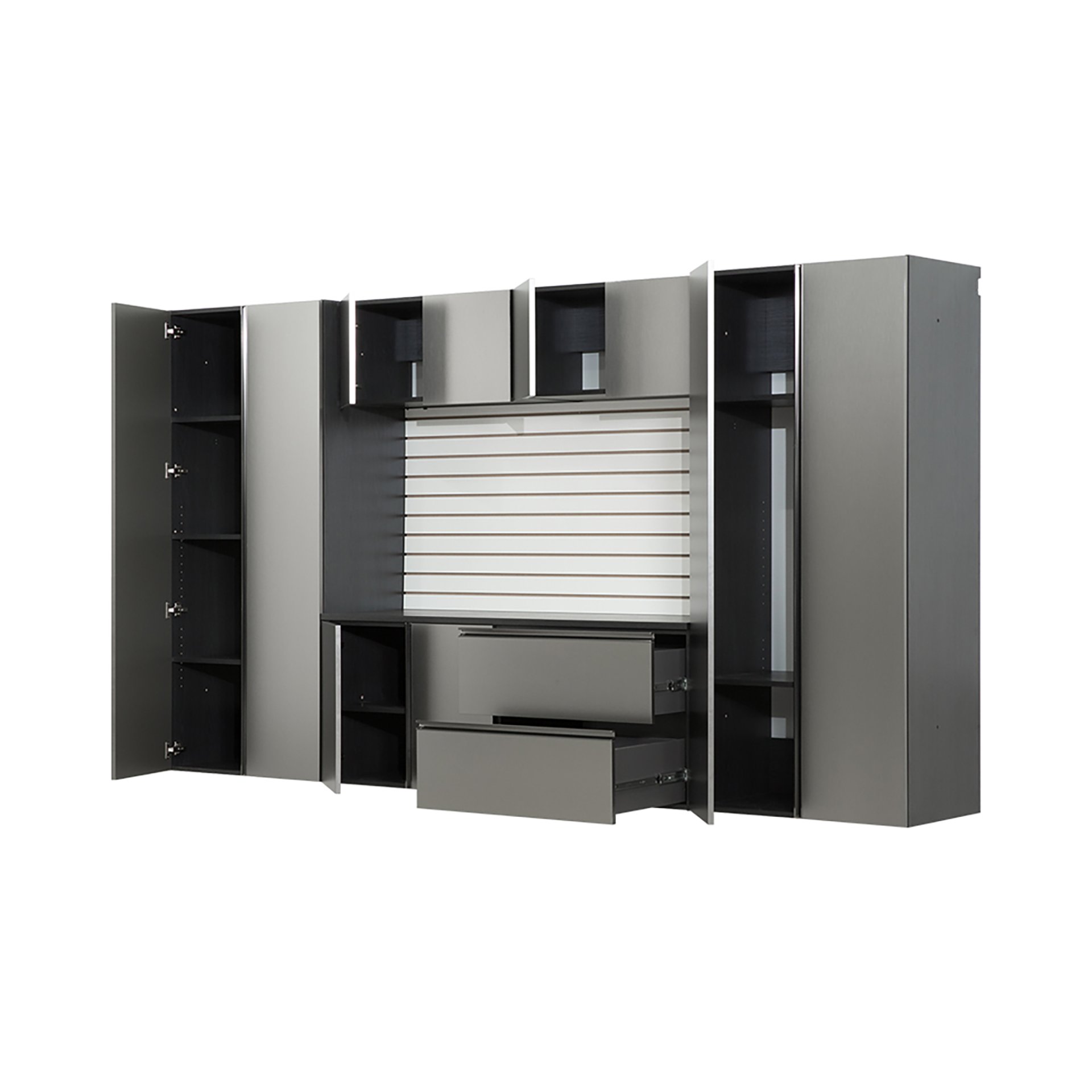 Nova - Series Garage Cabinet Set A With Soft Closing Doors - Metallic Gray - Image 6