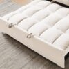 Modern Velvet Loveseat Futon Sofa Couch With Pullout Bedy Convertible Sleeper Sofa - Creamy White - Image 7