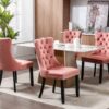 Nikki - Modern, High-End Tufted Solid Wood Contemporary Velvet Upholstered Dining Chair With Wood Legs Nailhead Trim (Set of 2) - Pink - Image 18