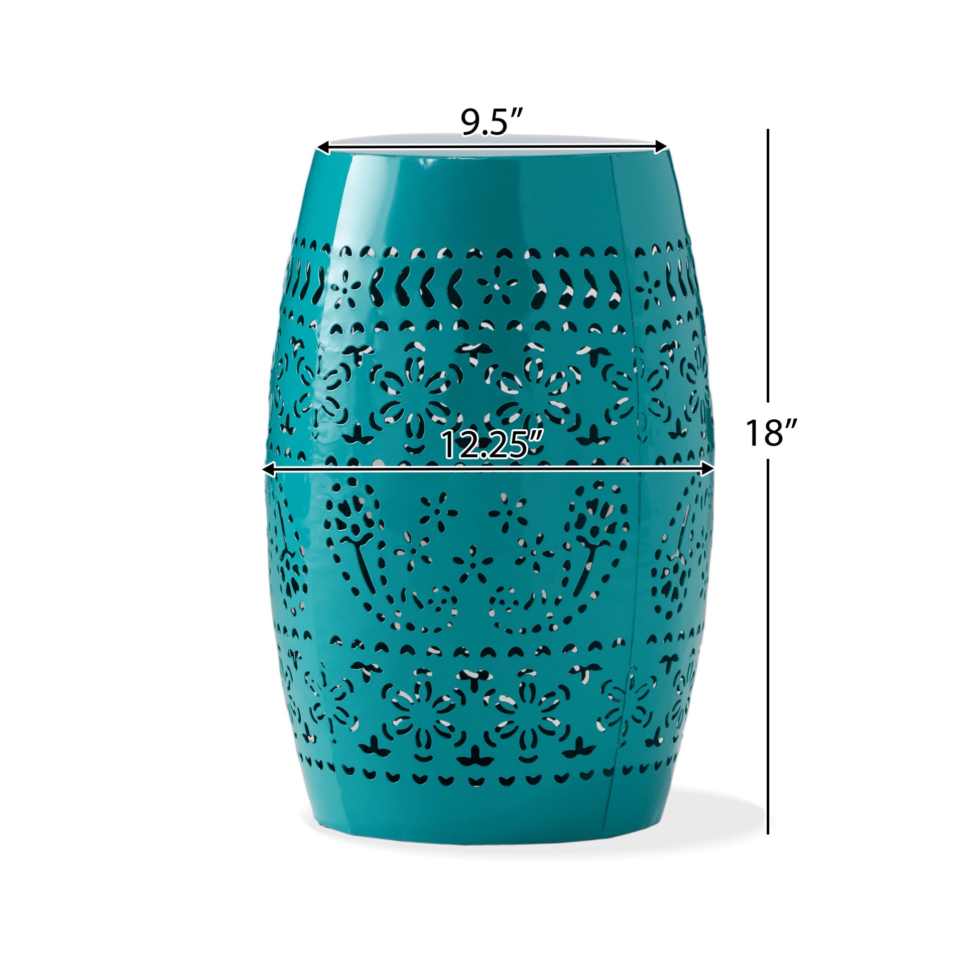 Outdoor Lace Cut Side Table - Teal - Image 3