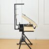 Drafting Table With Metal Perforated Board Pannel - Black / Brown - Image 3