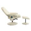 Massage Recliner Chair With Ottoman 360° Swivel Reclining Chair With Wrapped Base 5 Point Vibration Massage Seat Heating And 140° Adjustable Backrest - Beige - Image 15