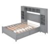 Full Size Bed With All In One Cabinet And Shelf - Gray - Image 3