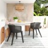 Milan - Outdoor Dining Chair (Set of 2) - Black - Image 2