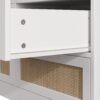 Elegant Rattan Locker With 9 Drawers, Metal Handles, For Kitchen, Living Room, Bedroom - White - Image 9