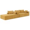 2 Pices Free Combination Minimalist Style Modular Sectional, Wrinkle Resistant Couch Set L Shaped Compressed Sofa For Living Room - Yellow - Image 11