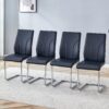 Modern Dining Chair Set With High BackUpholstery And Sturdy Legs For Dining Room - Black - Image 2