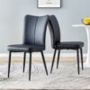 Modern Chair (Set of 2) Sleek Design With Metal Legs Ideal For Various Venues - Black - Image 4