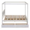 Full Size Canopy Platform Bed With 4 Drawers And Support Slats, No Box Spring Needed - Brushed White - Image 4
