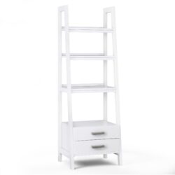 Sawhorse - Ladder Shelf With Storage - White