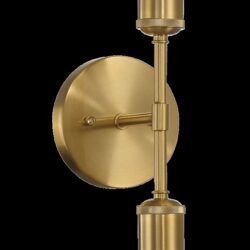 Reverie - Double Lights Bathroom Wall Sconce Over Mirror - Clear / Gold