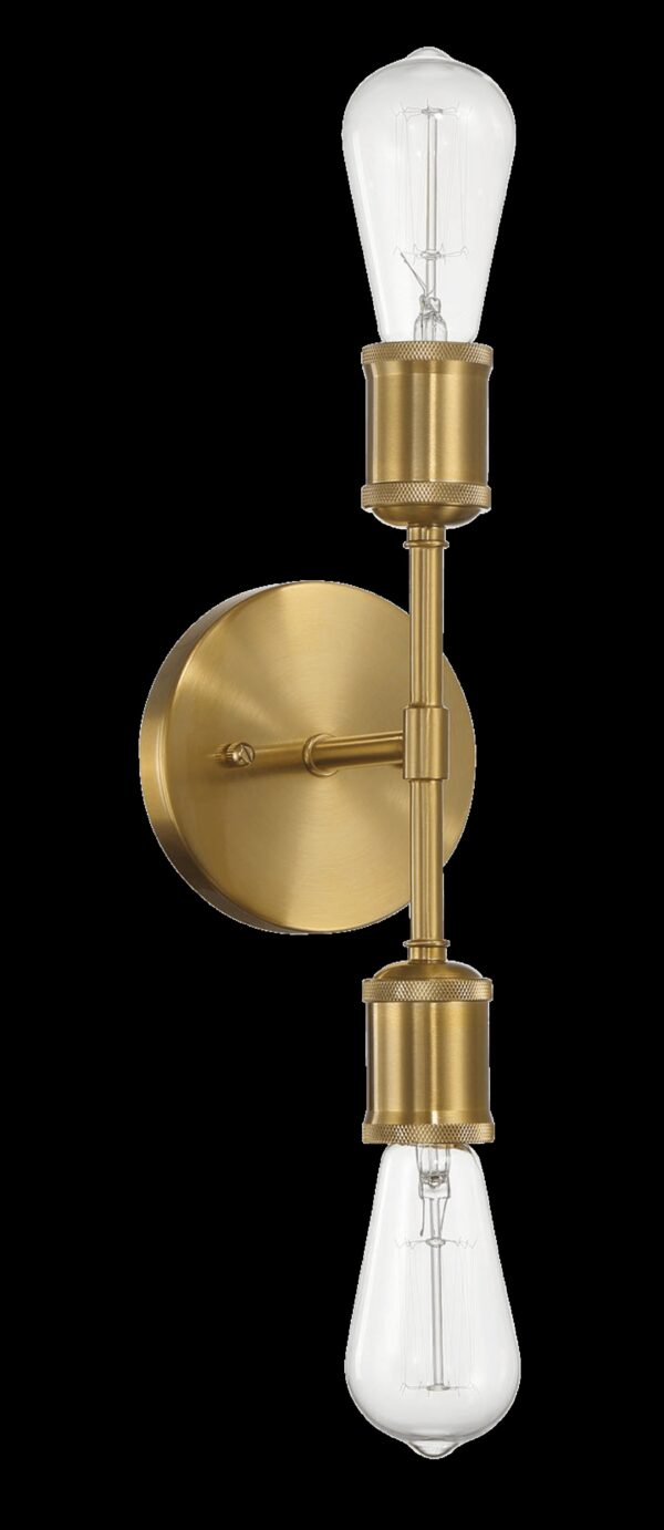 Reverie - Double Lights Bathroom Wall Sconce Over Mirror - Clear / Gold