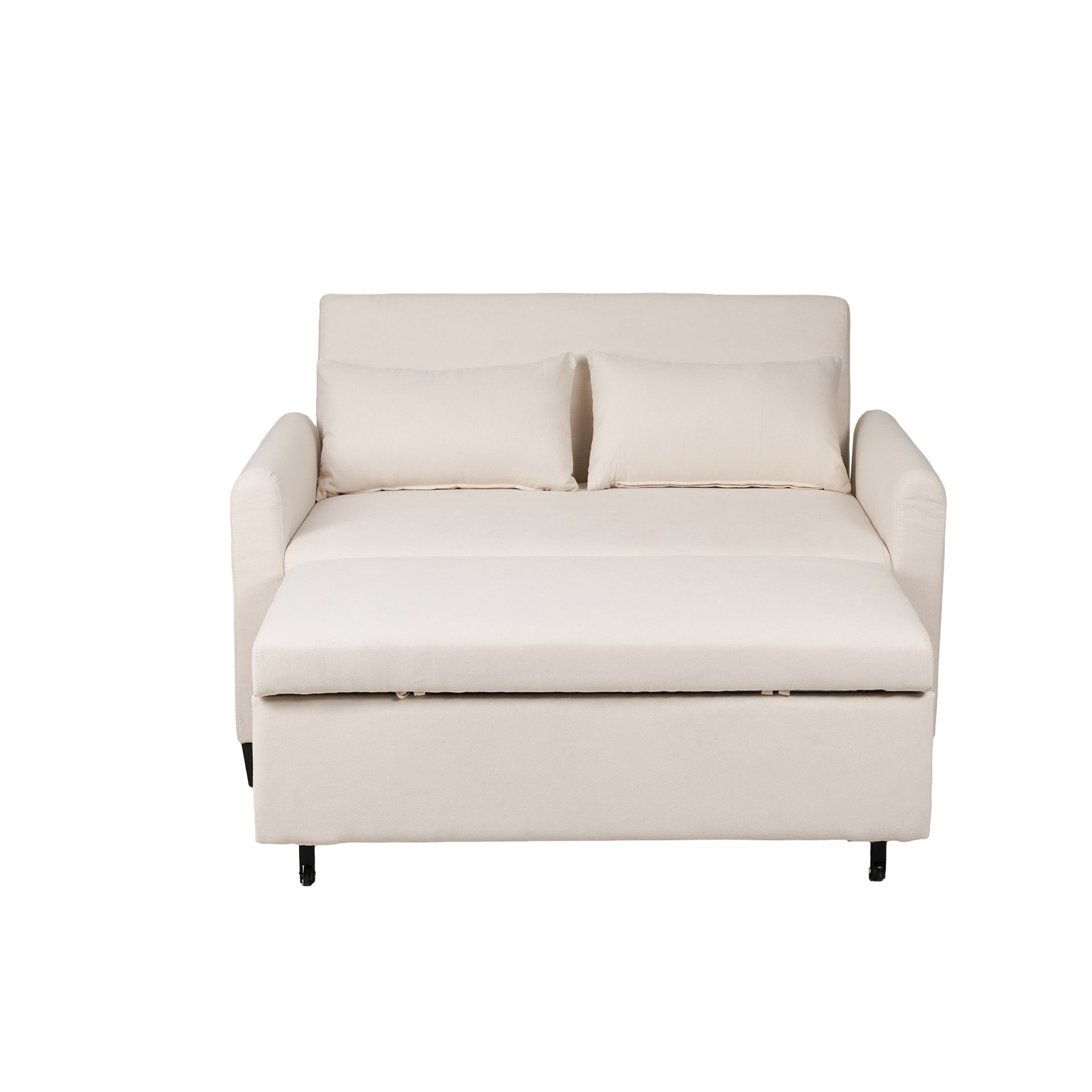 Balus - Extra Large 2 In 1 Sofa Bed With Storage Bag, Adjustable Backrest And Cushions - Beige - Image 11