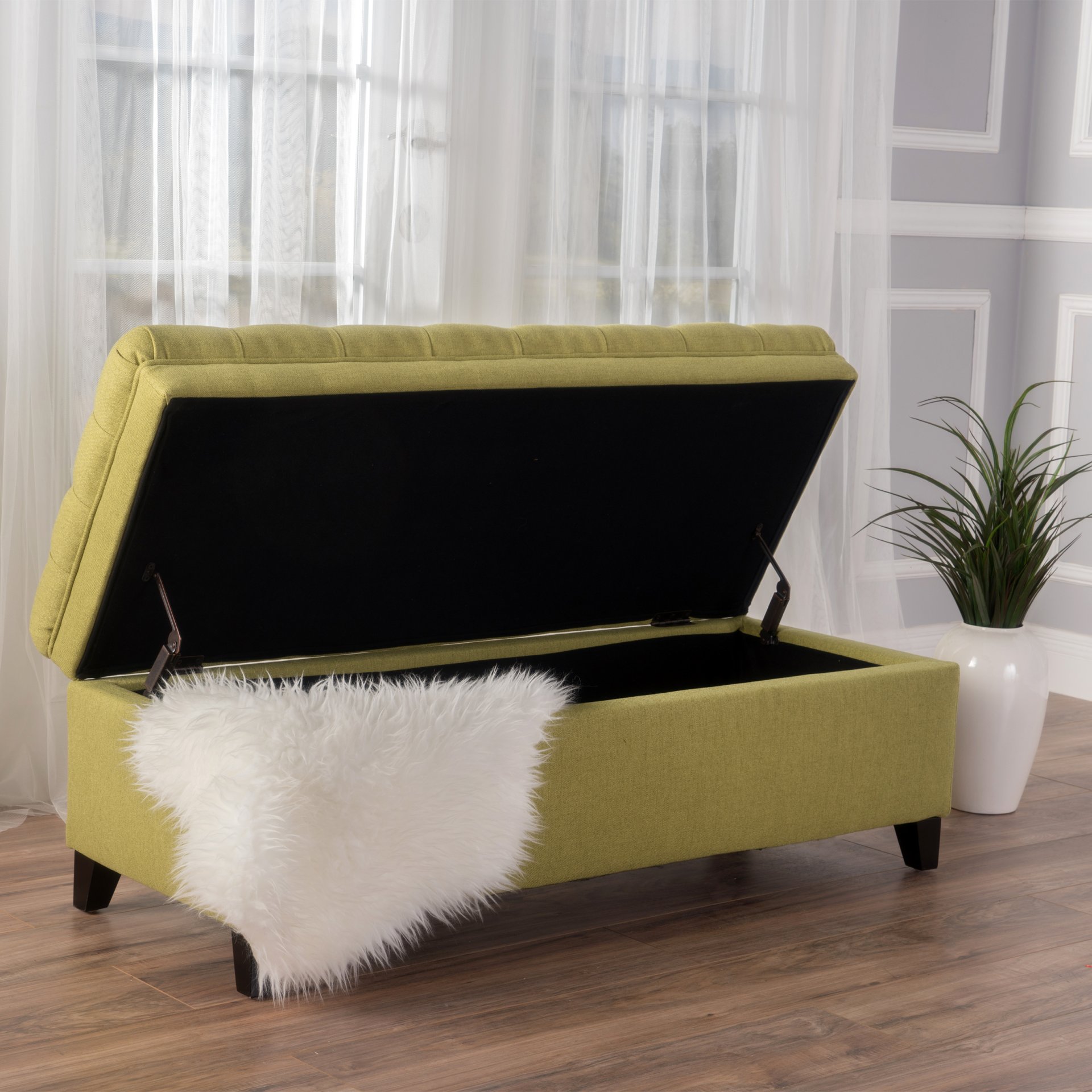 Juliana - Storage Ottoman With Extra Seating - Green - Image 4