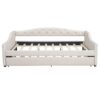 Full Long Size Daybed With LED Belt And Trundle - Beige - Image 10