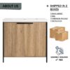 Modern Freestanding Bathroom Vanity With Resin Sink & Soft Close Cabinet Doors - Light Coffee - Image 10