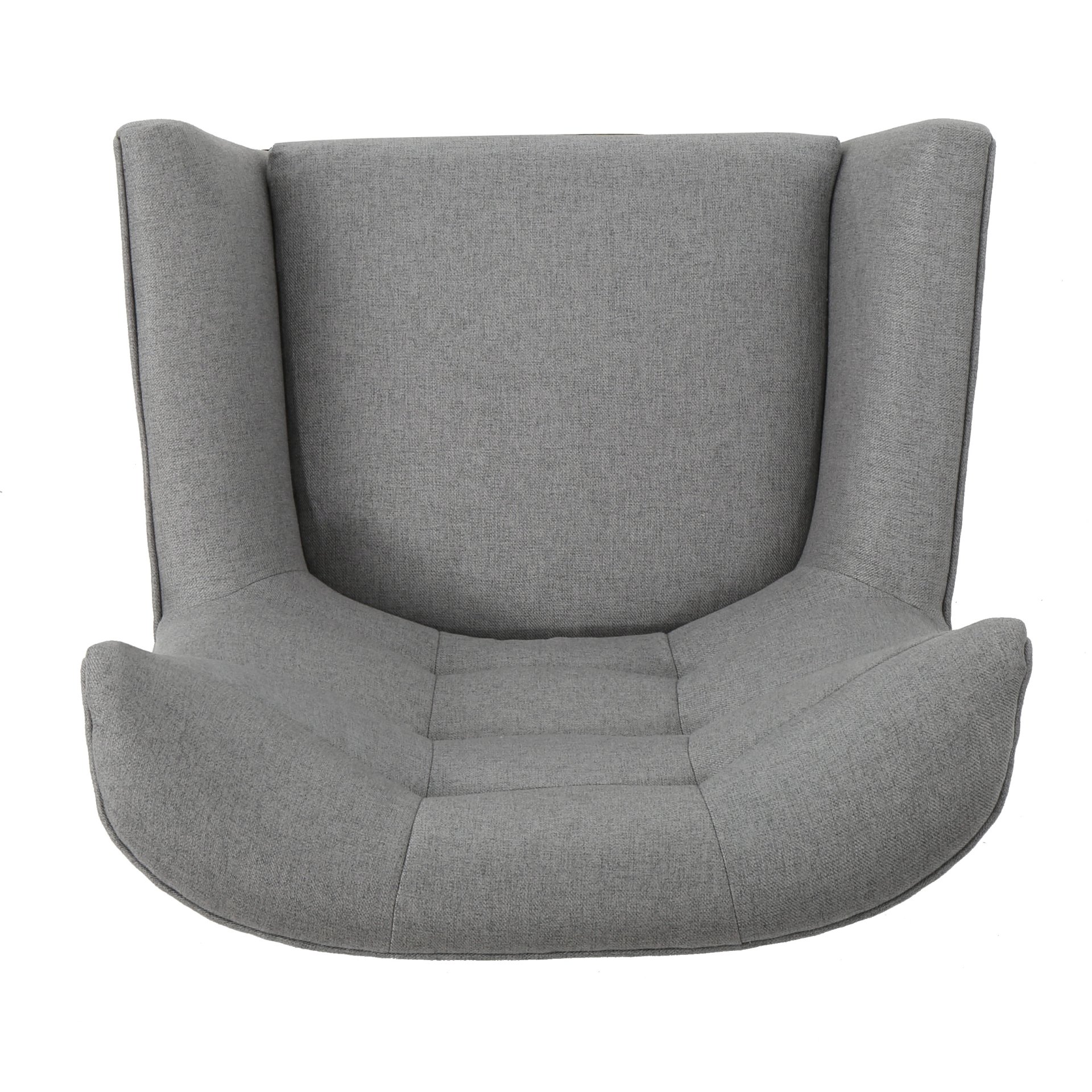 Fabric Club Chair With Rubberwood Legs - Gray - Image 9