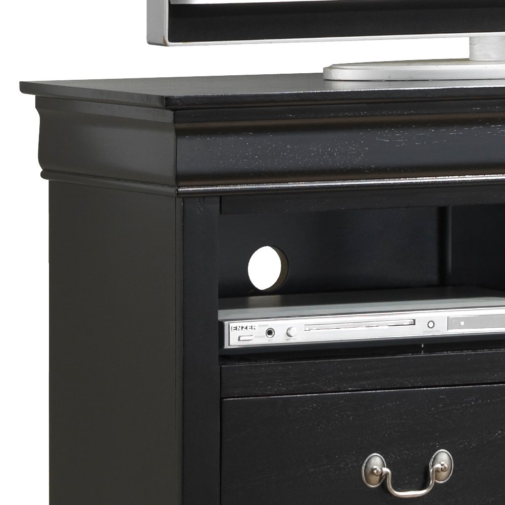 Elegant Traditional Media Chest - Black - Image 7
