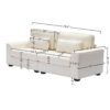 Modern Fabric Sofa With Plush Cushions, Sleek Arm Design, Solid Wood Frame - Beige - Image 3