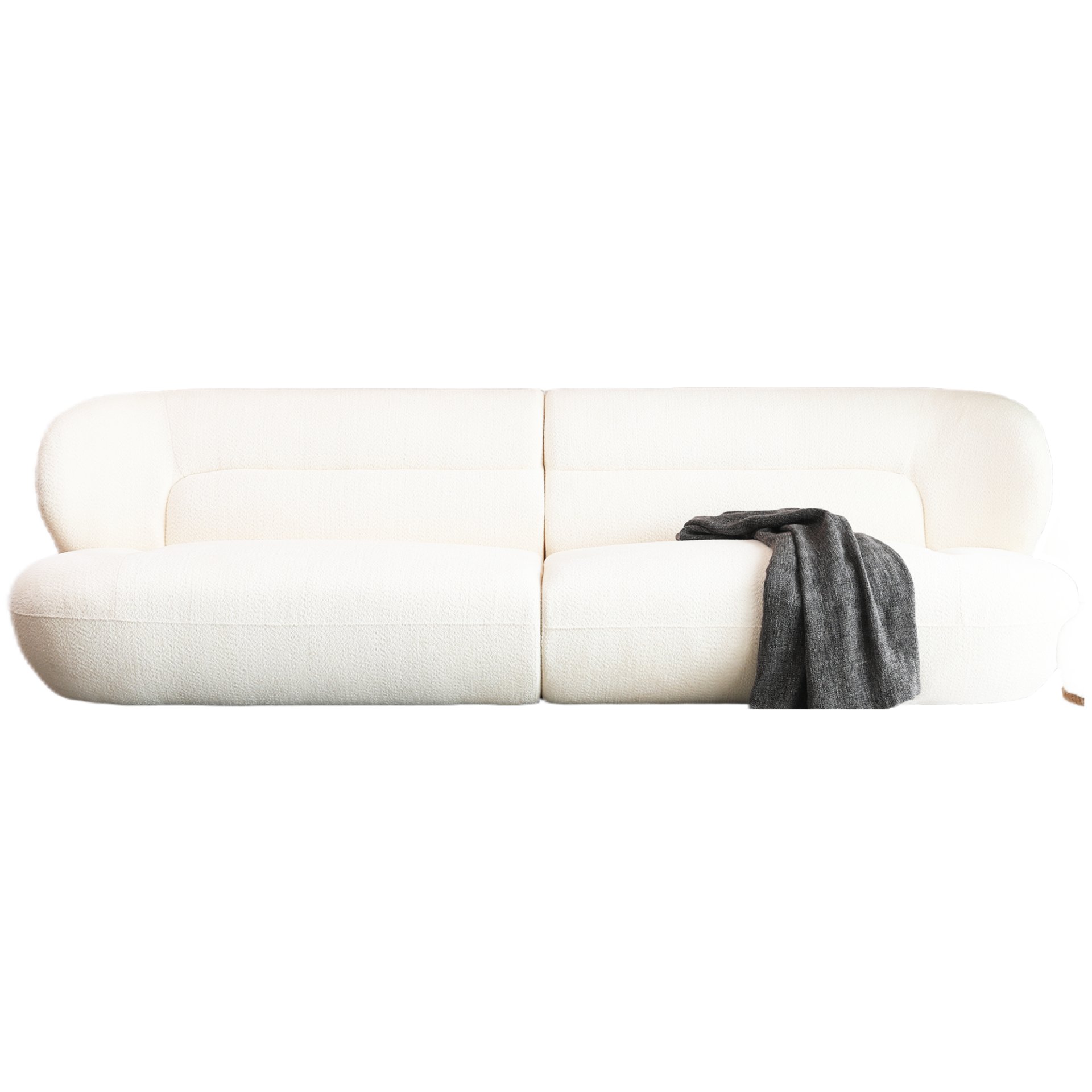 Modern Fashion Yp40116W Circular Curve Design Sofa, 4 Seater For Office & Bedroom - White - Image 18
