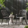 Patio Cast Aluminum Outdoor Dining Chairs (Set of 2) - Bronze - Image 2