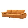 Contemporary Fabric Sofa With Removable Pillowcase And Backrest, Living Room Or Bedroom Use - Orange - Image 11