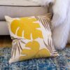 Autumn Vibes Leaf Accent Pillow With Matching Back - Yellow - Image 2