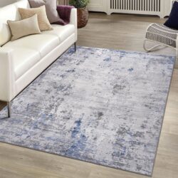 Marfi - 5' X 7' Abstract Area Rug - Silver / Blue
