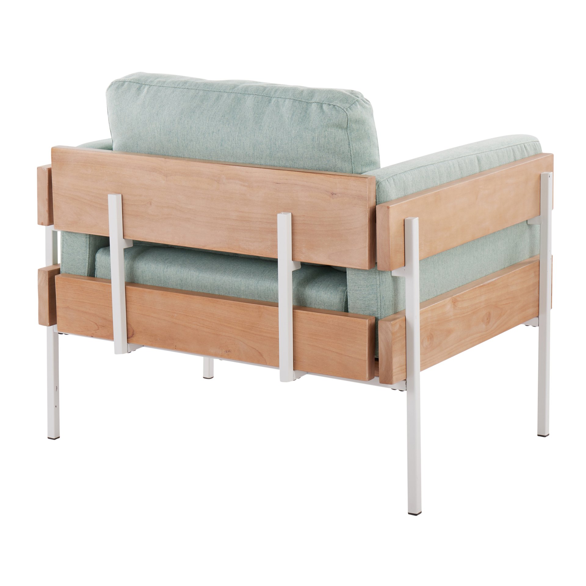 Kari - Farmhouse Chair - White / Natural / Light Green - Image 3