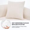 4 Seater Sofa With Chenille Fabric, 30D, 60 Hardness Full Sponge, 4 Pillow For Living Room, Home Furniture Sleeper Sectional Sofa For Apartment - White - Image 5