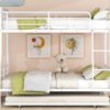 Full Long Over Queen Bunk Bed With Twin Size Trundle - White - Image 15