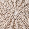 Bordeaux - Knitted Cotton Round Pouf, Versatile Ottoman And Floor Cushion - Beige - Image 4