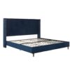Peyton - King Bed Upholstered With High Headboard, Traditional Hand Buttoned Tufting - Blue - Image 13