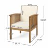 Casa - Acacia Club Chair Coastal Classic Outdoor Seating - Brown - Image 3