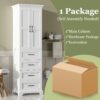 Bathroom Vanity With 2 Damping Hinge Doors, 3 Drawers, Adjustable Shelves - White - Image 10