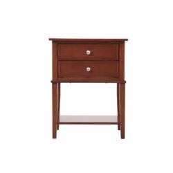 Sleek Nightstand With Storage Shelf And Rich Finish - Cherry