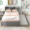 Full Bed With Trundle, Bookcase - Gray - Image 5
