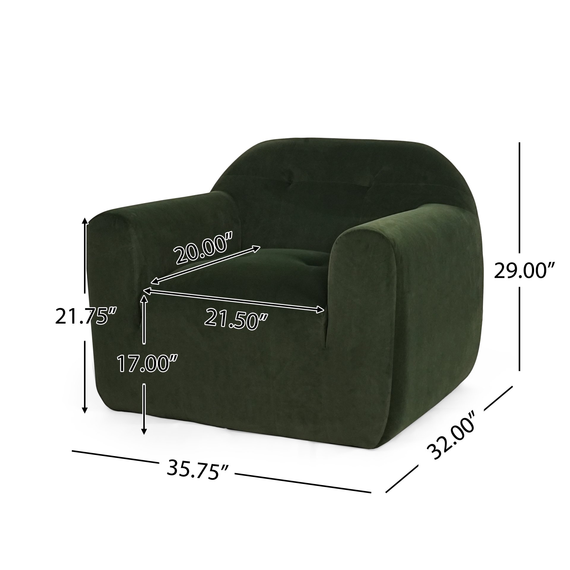 Harmonara - Boucle Upholstered Club Chair With Blind Tufting - Sage - Image 3