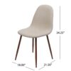 Elegant Wheat Fabric Dining Chair Set With Iron Legs - Dark Walnut - Image 3