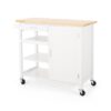 Contemporary Kitchen Cart With Wheels - White - Image 5