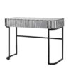 Mirrored Makeup Vanity Table With Stainless Steel Base, Mirrored Console Dressing Table With 2 Drawers, Versatile Desk For Bedroom And Office - Gray - Image 12