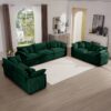 Modern Fabric Living Room Sofa 2 Piece Set With 8 Cushion Upholstery Corduroy Fabric, Large Deep Seat Recliner - Green - Image 16