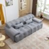 Large Size 2 Seater Sofa, Pure Foam Comfy Sofa Couch, Modern Lounge Sofa For Living Room, Apartment - Light Gray - Image 2
