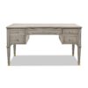 Dauphin - Gold Accent 5 Drawer Executive Desk - Gray Cashmere - Image 3