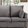 Modern Modular Sofa, 4 Seat Chenile Sectional Couch Set With 2 Pilows Included, Freely Combinable Indoor Funiture For Living Room, Apartment, Office - Dark Gray - Image 4