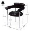 Contemporary Upholstered Armchair Dining Chairs With Metal Legs (Set of 2) - Black - Image 3